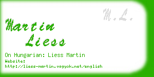 martin liess business card